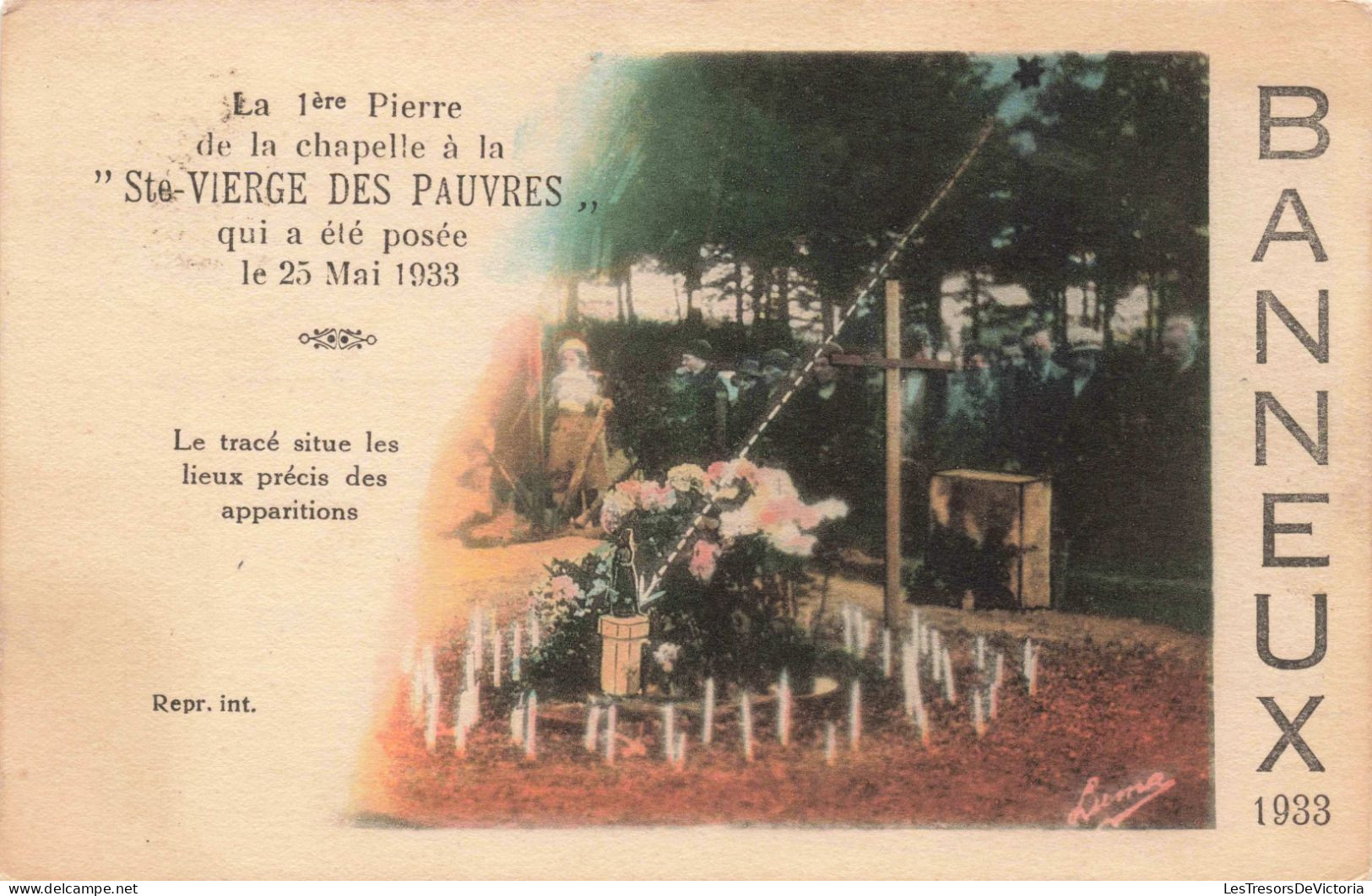 BELGIQUE - Banneux - La 1ère Pierre De La Chapelle à La "Ste Vierge Des Pauvres" - Colorisé - CARTE POSTALE ANCIENNE - Sprimont