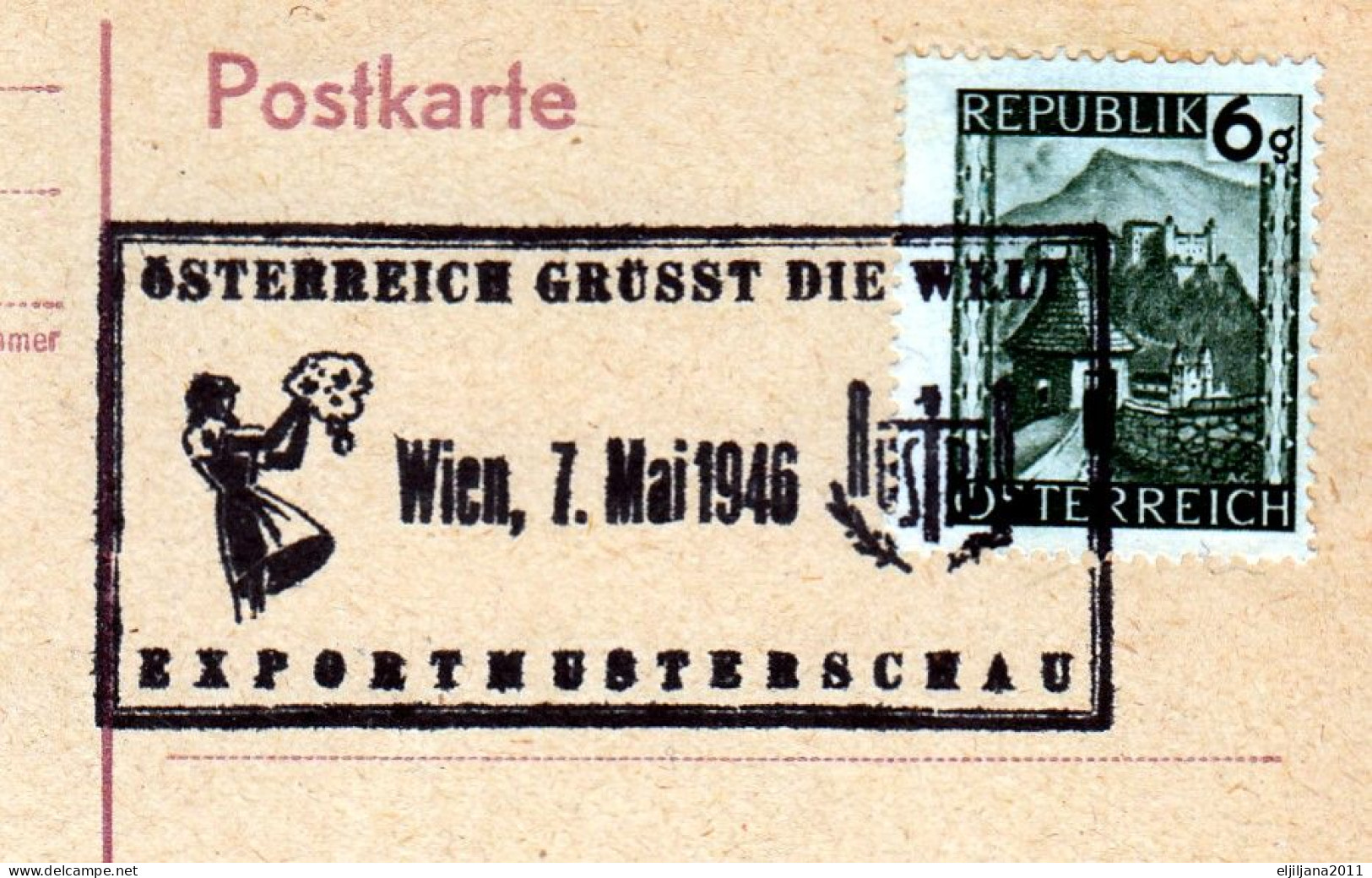 ⁕ Austria 1946 ⁕ Vienna - Special Commemorative Postmark ⁕ Unused Postcard - Sonstige & Ohne Zuordnung