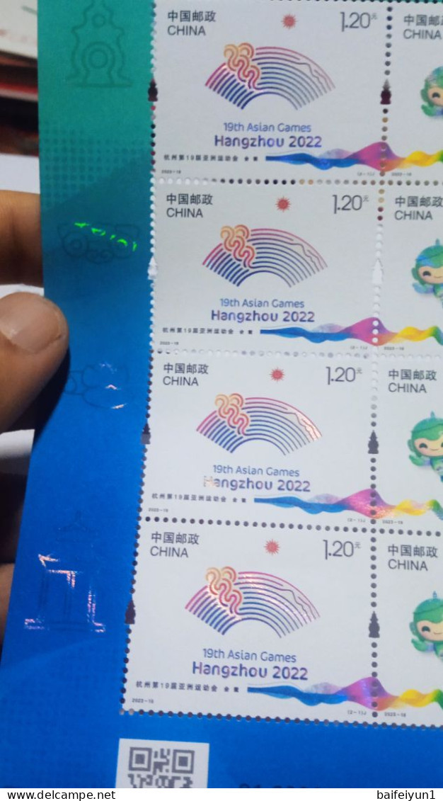 China 2023-19 The 19th Asia Game HangZhou 2022  Stamp Special  Sheetlet(Hologram) - Holograms