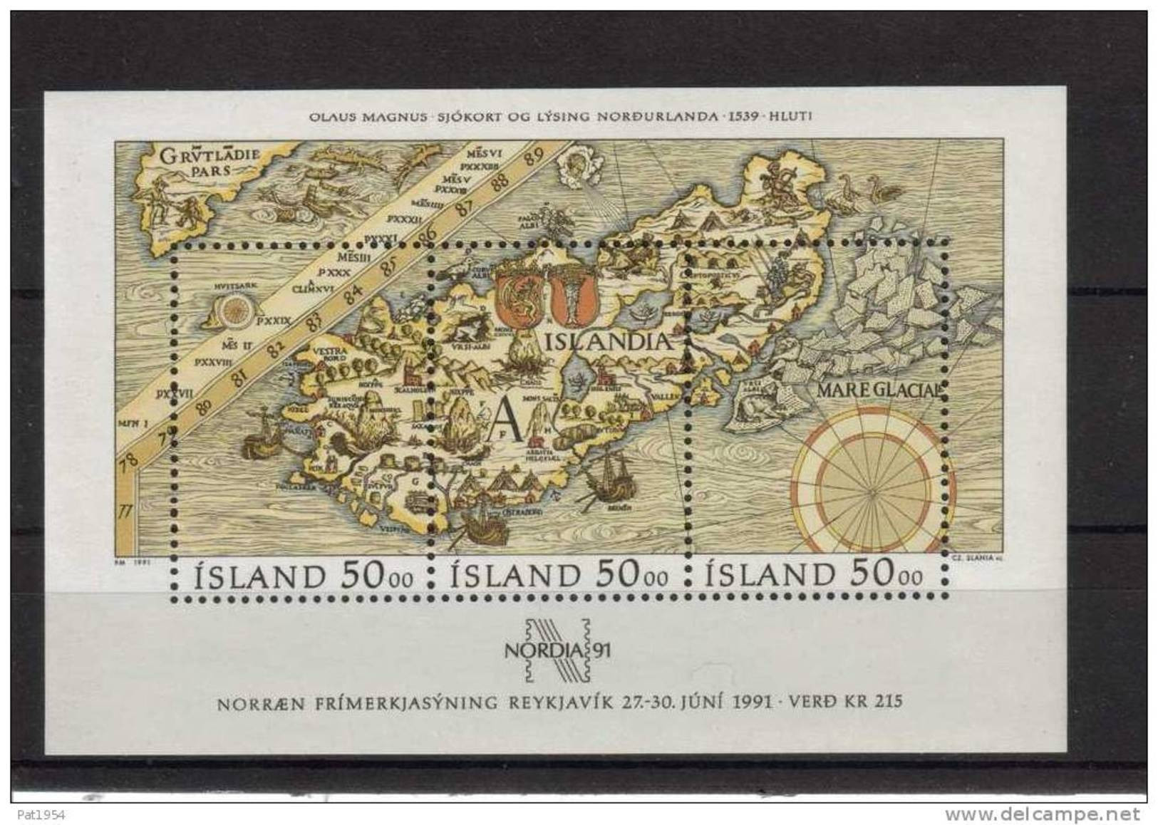 Islande Bloc N° 12 Neuf  De 1991 Expo Nordia Avec Carte - Hojas Y Bloques