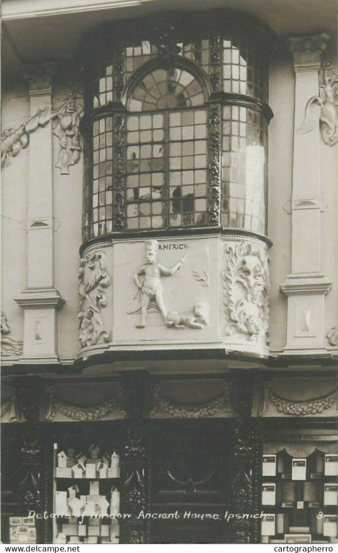 Ipswich Ancient House Balcony Window Details Real Photo Postcard - Ipswich