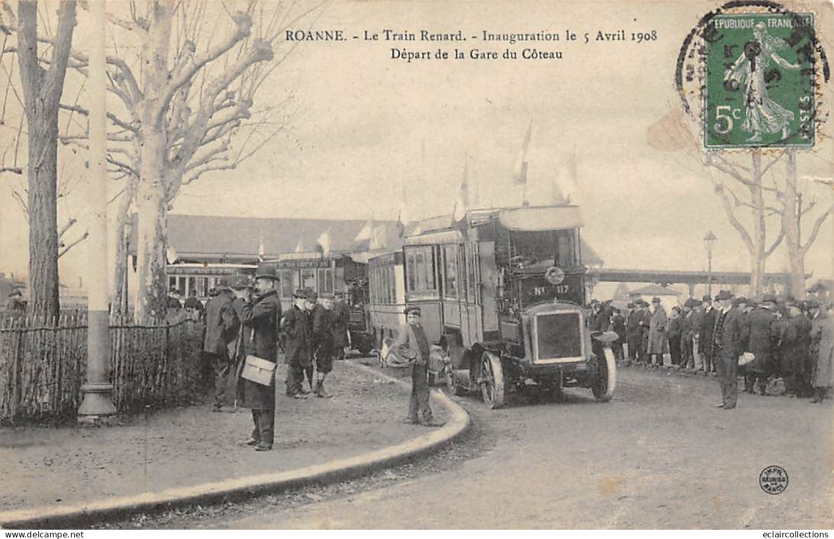 Roanne          42        Le Train Renard    Inauguration Gare Du Côteau     (voir Scan) - Roanne