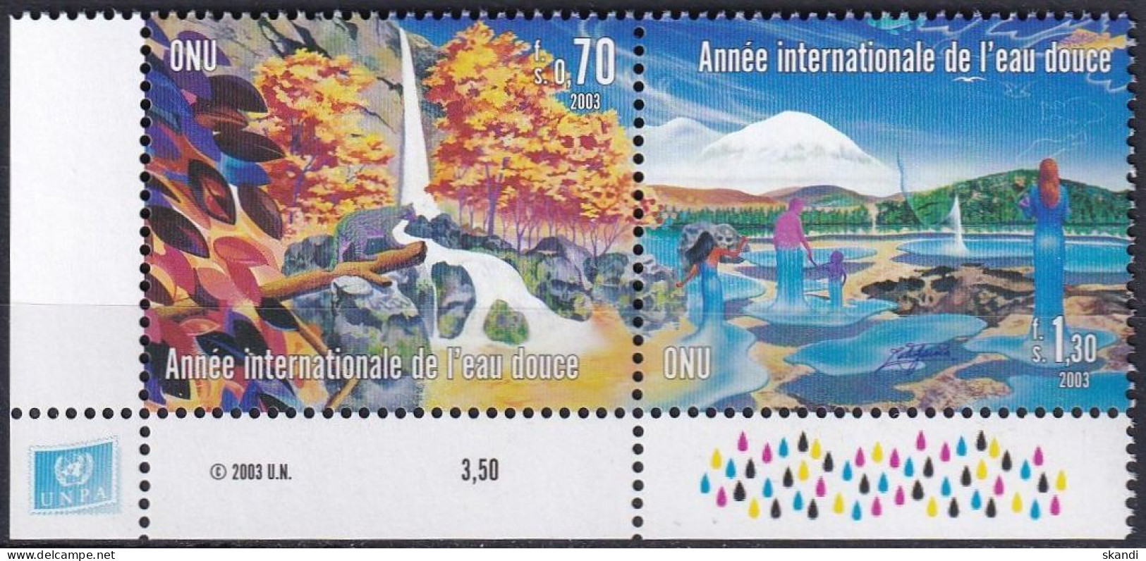 UNO GENF 2003 Mi-Nr. 470/71 Eckrand ** MNH - Unused Stamps
