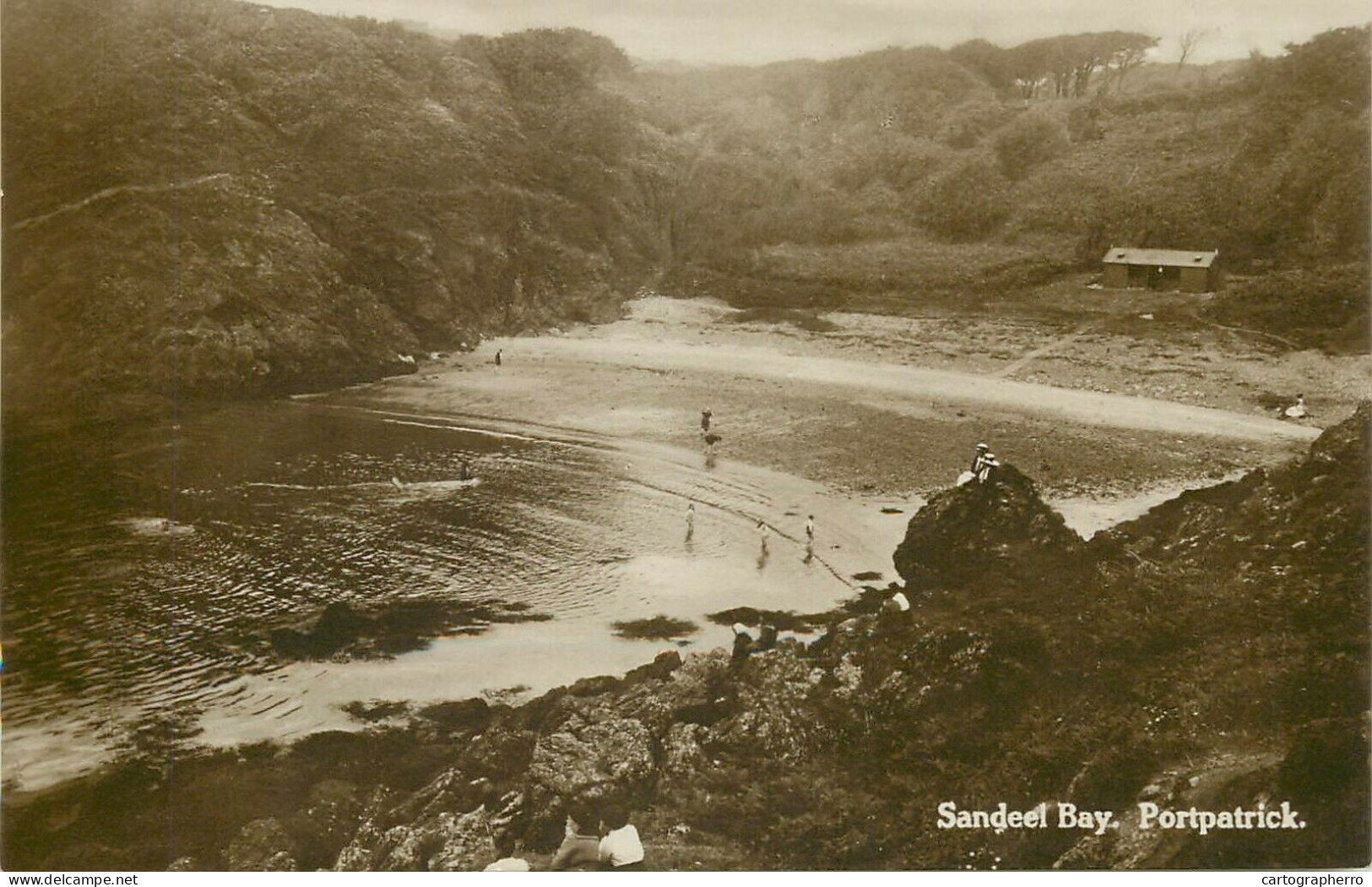 Bathing Sandeel Bay Portpatrick Wigtownshire Scotland Real Photo - Wigtownshire