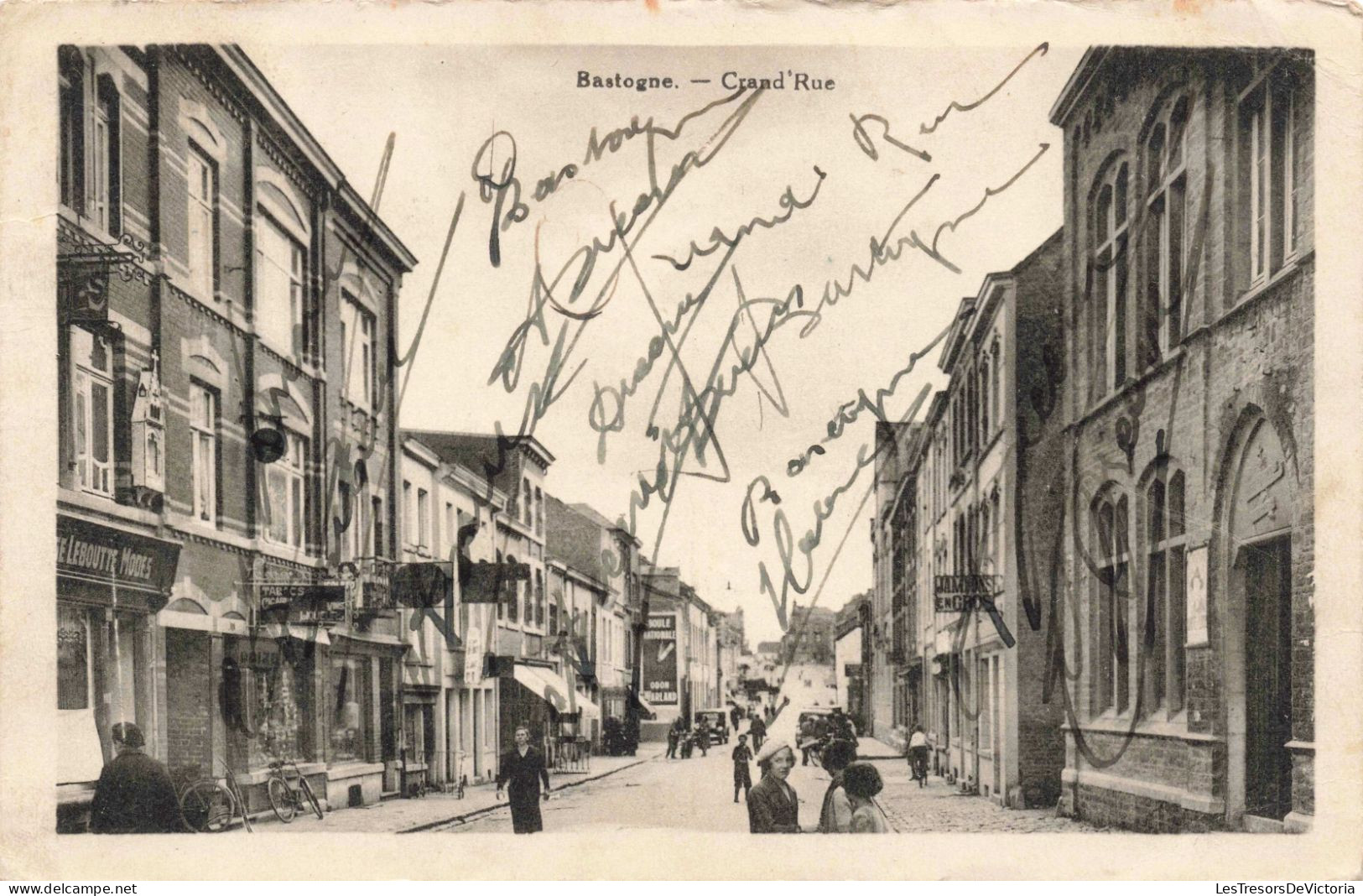 BELGIQUE - Bastogne - Grand'rue - Animé - CARTE POSTALE ANCIENNE - Bastogne