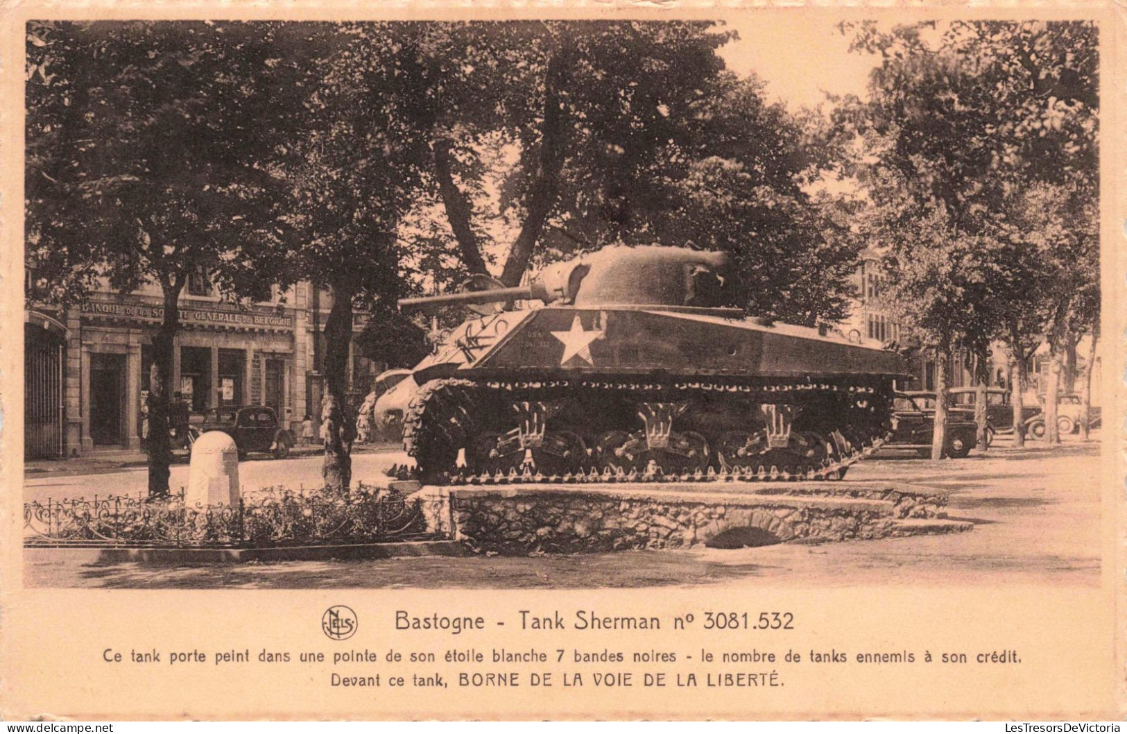 BELGIQUE - Bastogne - Tank Sherman - Carte Postale Ancienne - Bastenaken