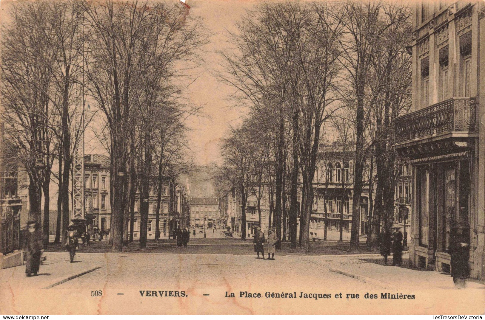 BELGIQUE - Verviers - La Place Général Jacques Et Rue Des Minières - Carte Postale Ancienne - Verviers