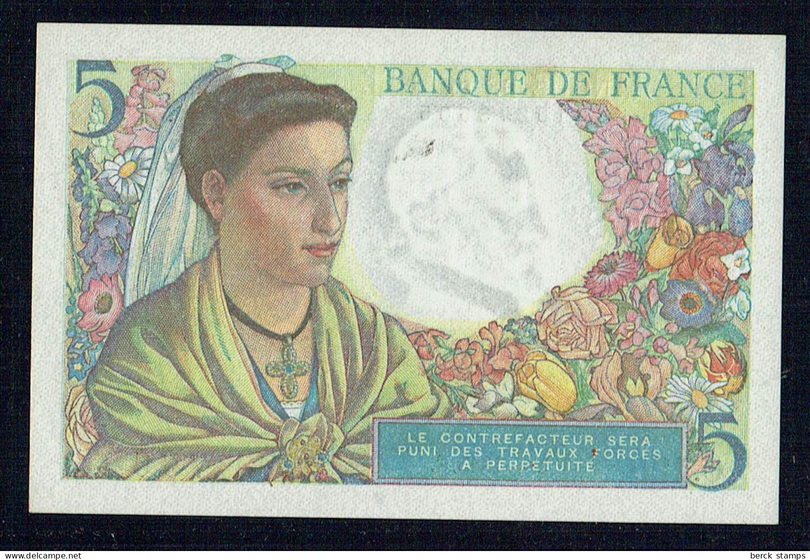 FRANCE - Billet - 5F Berger De 1945 - E-5-4-1945 .Qualité Luxe - 5 F 1943-1947 ''Berger''