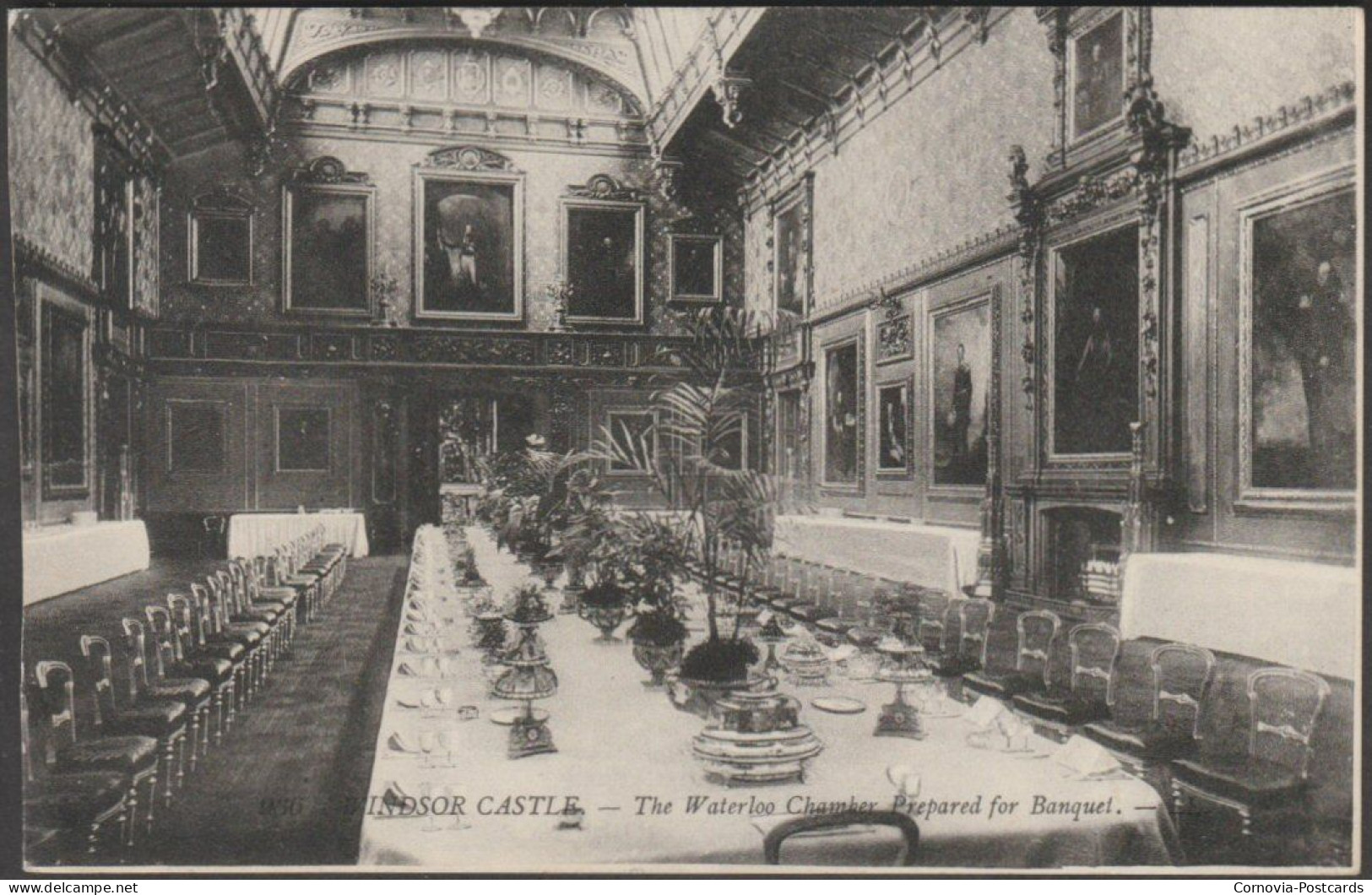 The Waterloo Chamber, Windsor Castle, 1917 - Lévy Postcard LL936 - Windsor Castle