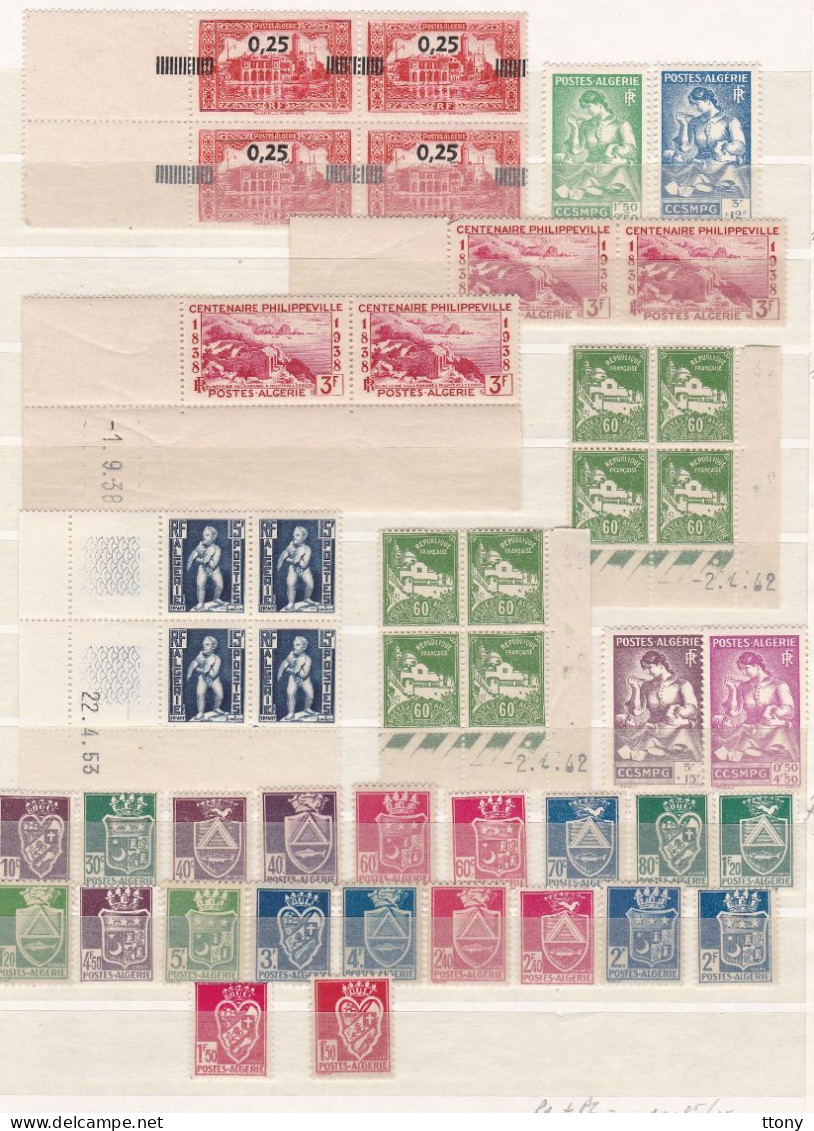 Un Lot De Timbres  Neufs Postes   Algérie   Coin Daté Millésime  Diférentes Années  Blocs Ect - Lots & Serien