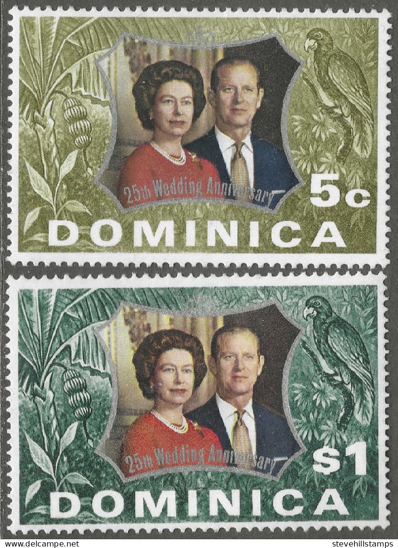 Dominica. 1972 Royal Silver Wedding. MH Complete Set. SG 366-367 - Dominica (...-1978)