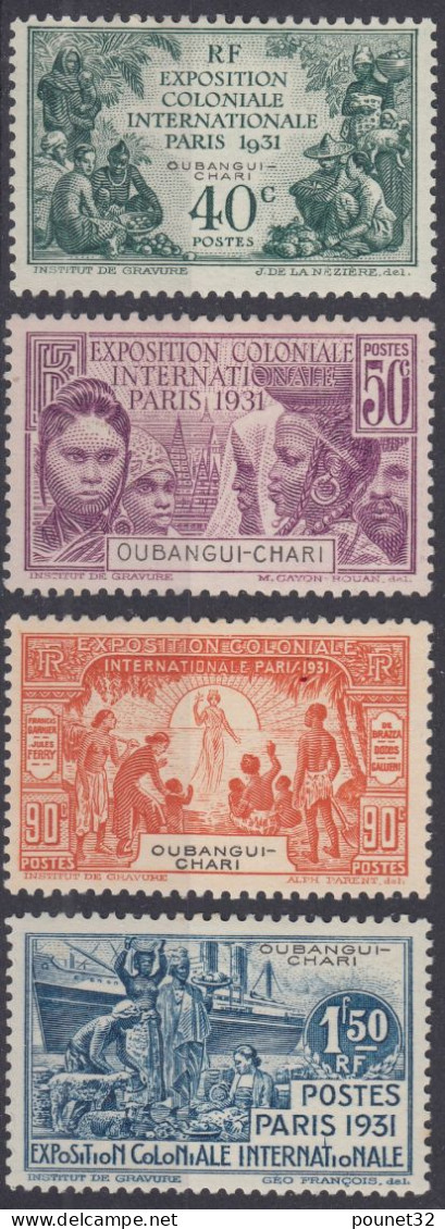 OUBANGUI CHARI EXPOSITION 1931 N° 84/87 NEUFS * GOMME AVEC CHARNIERE - Unused Stamps