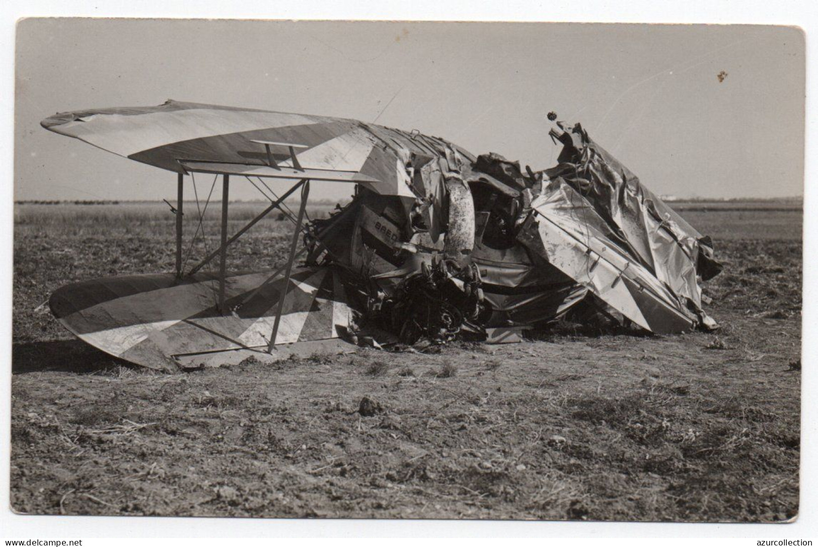 Biplan Accidenté. Mention Luccioli Au Verso. Carte Photo Non Située - Ongevalen