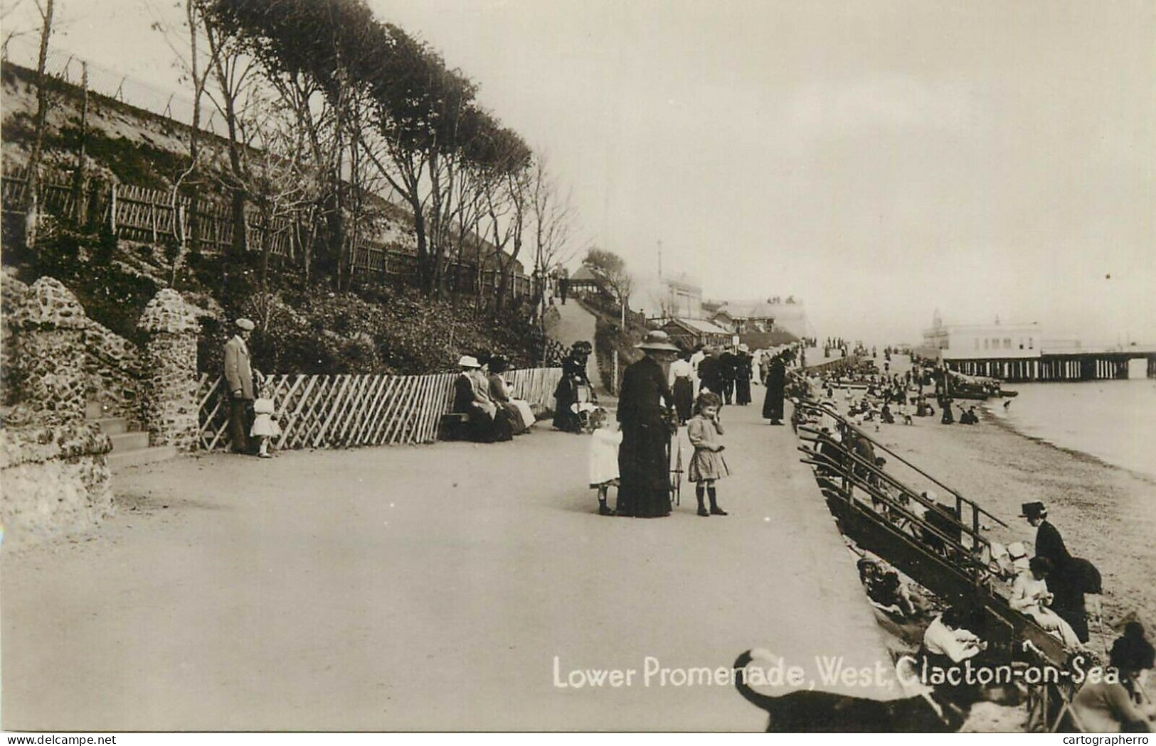 Clacton-on-Sea Lower Promenade Real Photo - Clacton On Sea