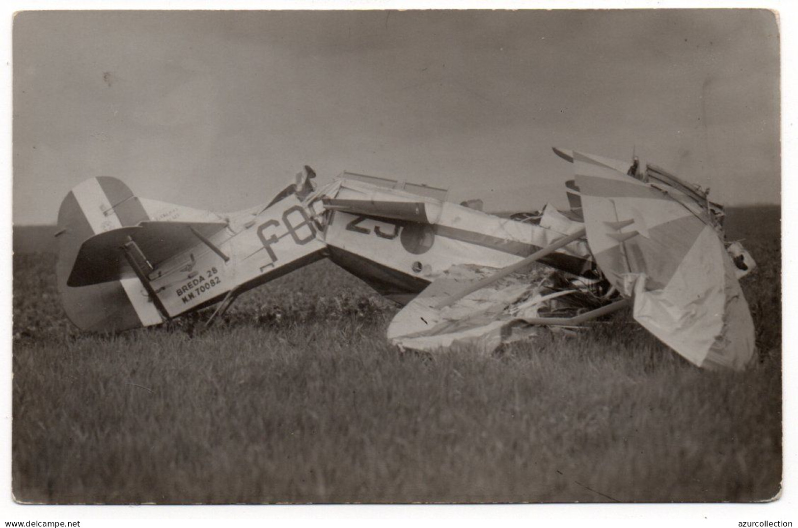 Biplan Breda Accidenté. Carte Photo Non Située - Accidents