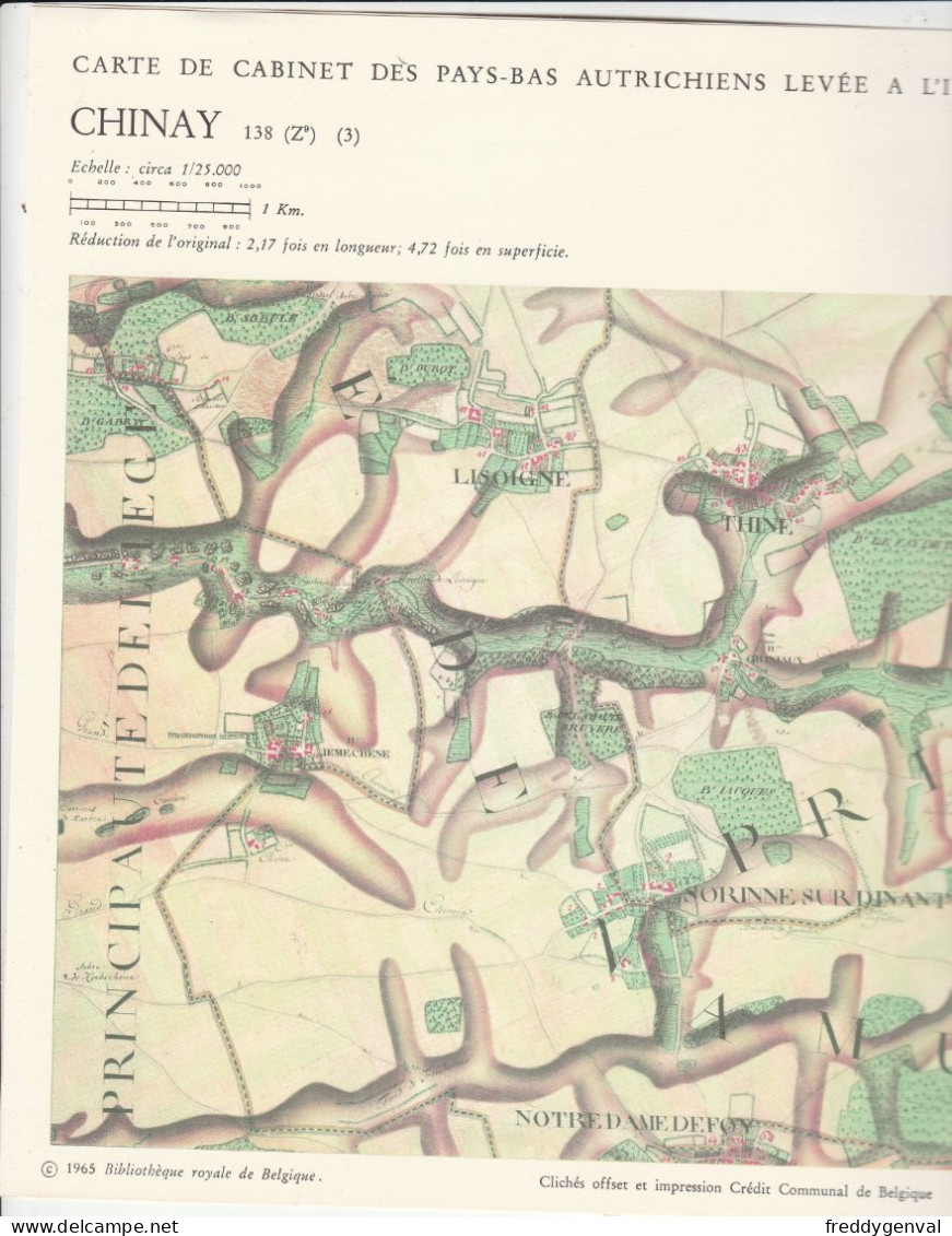 CHINAY CARTES DE CABINET DES PAYS BAS AUTRICHIENS LEVEES PAR LE COMTE FERRARIS REPRODUCTIONS - Altri & Non Classificati