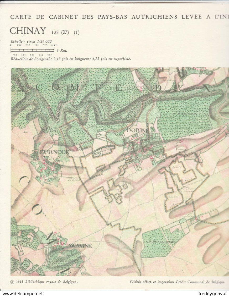 CHINAY CARTES DE CABINET DES PAYS BAS AUTRICHIENS LEVEES PAR LE COMTE FERRARIS REPRODUCTIONS - Otros & Sin Clasificación