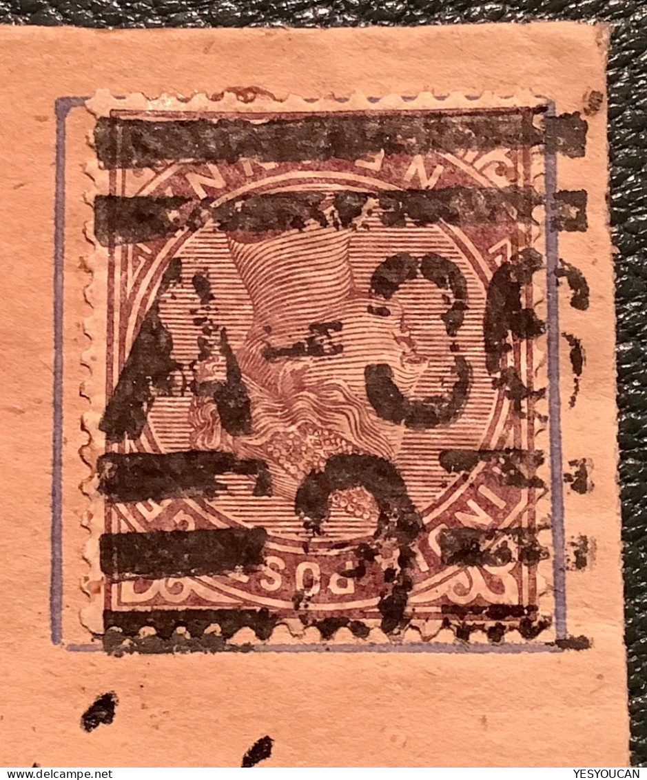 RARE NIHTOR / A-36 9 (Nehtaur Uttar Pradesh, Bijnor, India)on Queen Victoria Registered Letter Postal Stationery (cover - 1882-1901 Keizerrijk