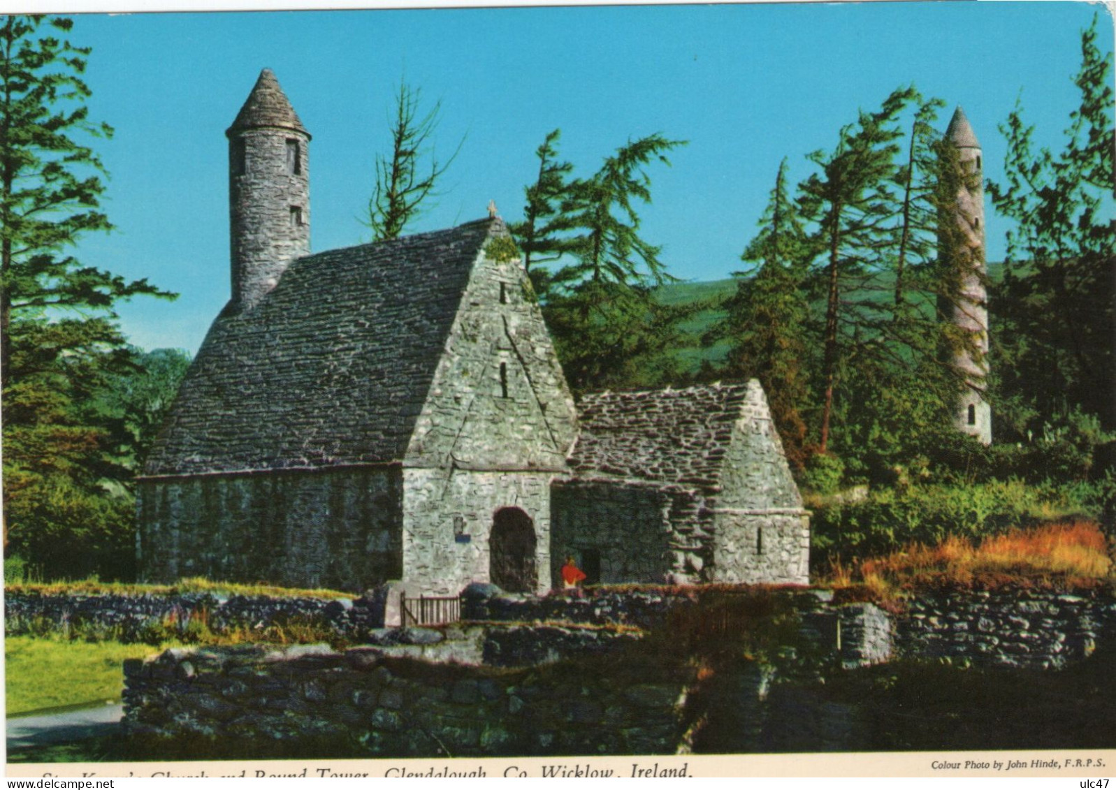 - St. Kevin's Church And Round Tower, GLENDALOUGH, Co. WICKLOW, Ireland.  - Scan Verso - - Wexford