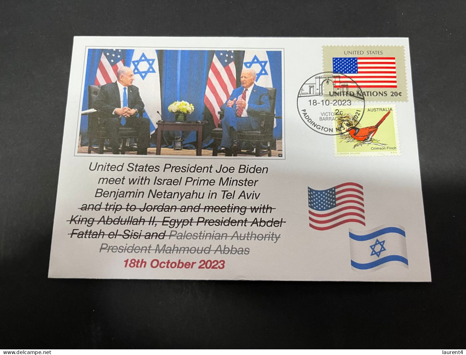 18-10-2023 (4 U 33) USA - President Biden Visit To Tel Aviv In Israel (during Gaza - Israel War) 18-10-2023 - Andere & Zonder Classificatie
