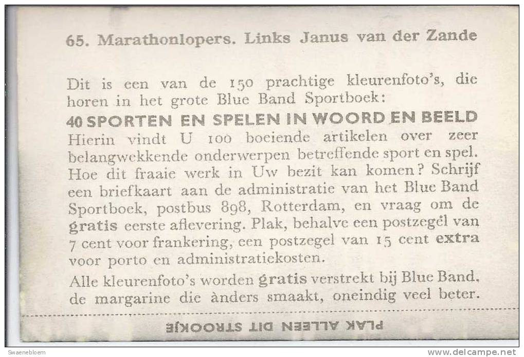 0065.- Marathonlopers. Links Janus Van Der Zande. Blue Band Sportboek - Athletics