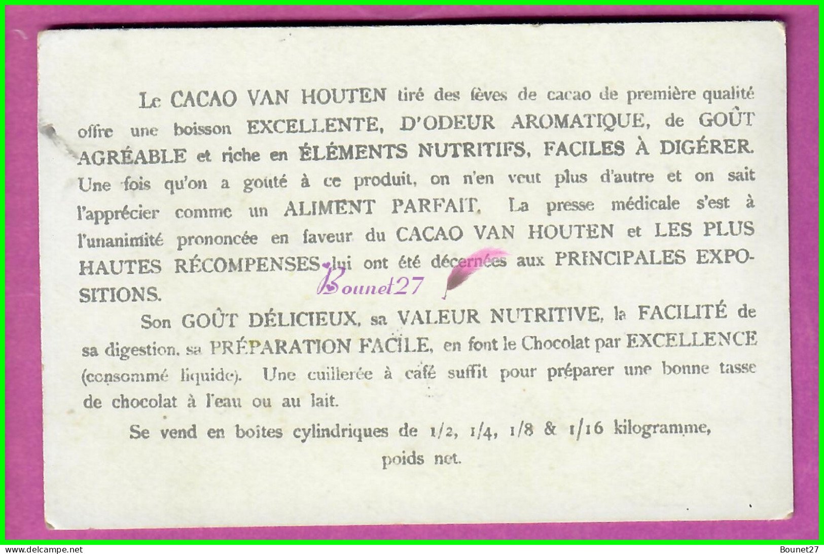 Image Chromo - VAN HOUTEN CHOCOLAT - Le Traineau De POste Dans Les Alpes Tyroliennes Cheval  - Van Houten