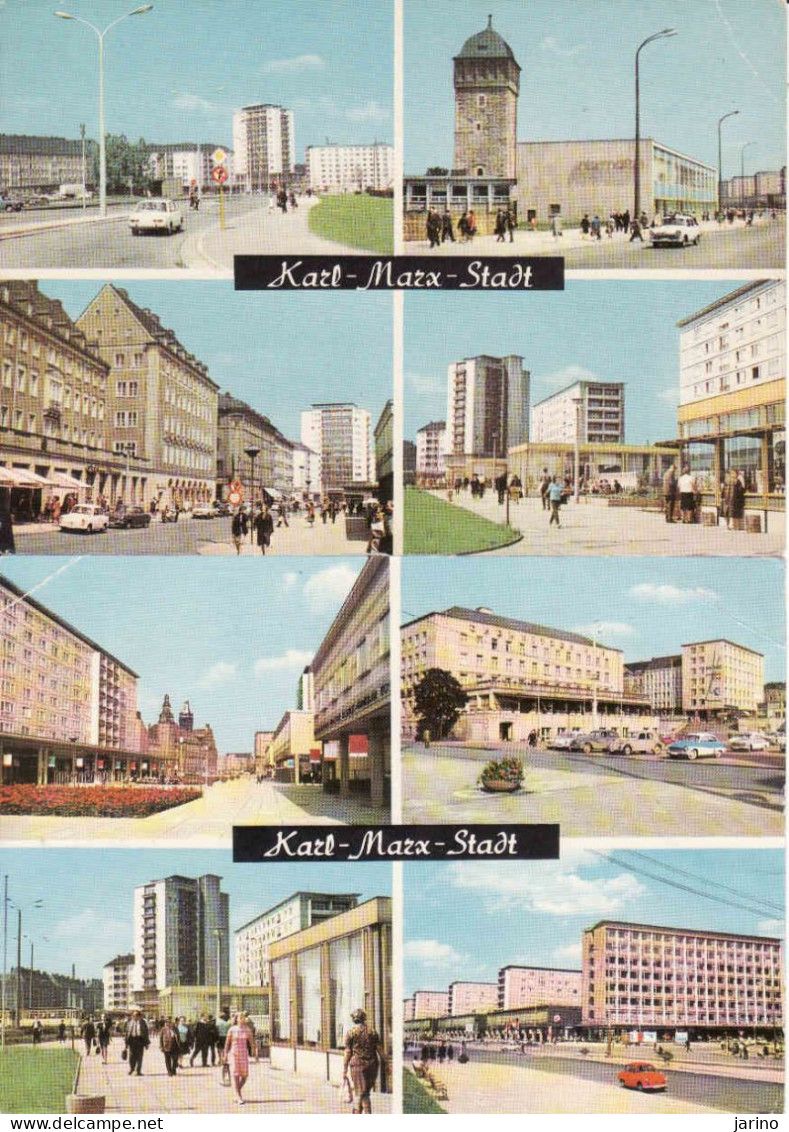 Germany, Saxony, Chemnitz (Karl-Marx-Stadt), 2 Postcards, Rosenhof, Interhotel Chemnitzer Hof, Gebraucht 1969 - Chemnitz (Karl-Marx-Stadt 1953-1990)
