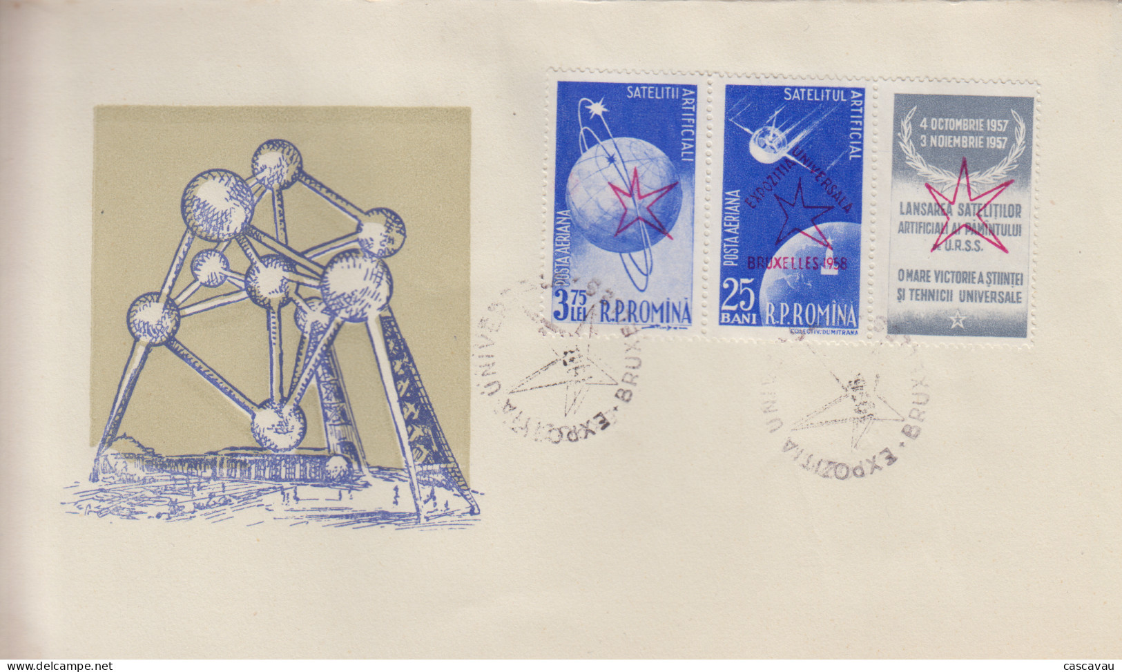 Enveloppe  FDC  1er Jour   ROUMANIE     Exposition  Universelle  BRUXELLES   1958 - 1958 – Brussels (Belgium)