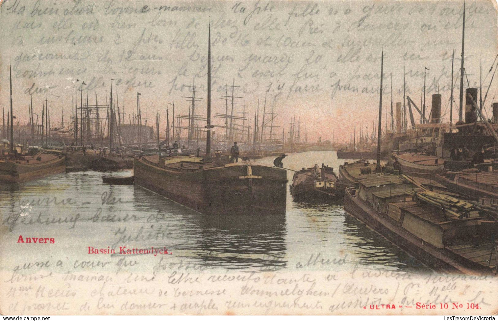 BELGIQUE - Anvers - Bassin Kattendyck - Colorisé - Carte Postale Ancienne - Antwerpen