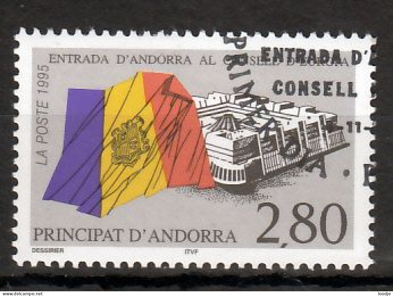 Frans Andorra Mi 487 Europa  Gestempeld - Oblitérés