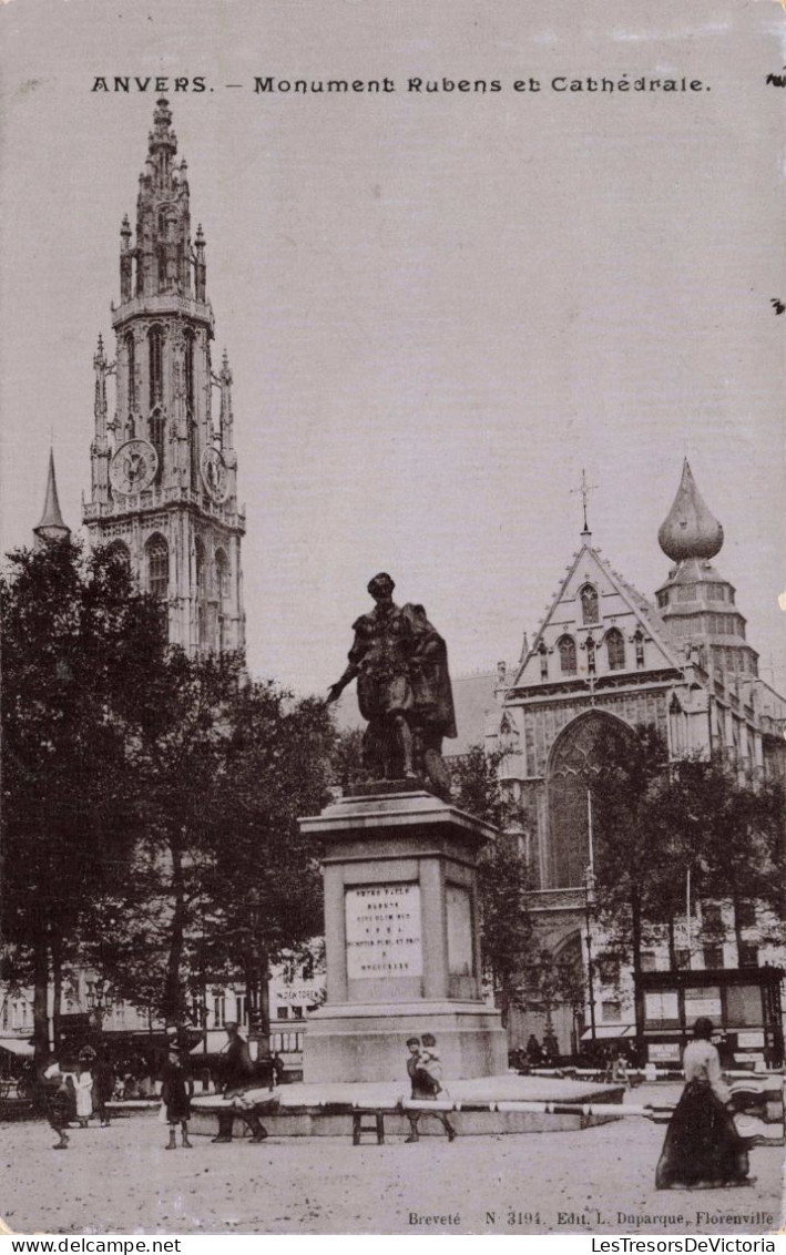 BELGIQUE - Anvers - Monument Rubens Et Cathédrale  - Carte Postale Ancienne - Antwerpen