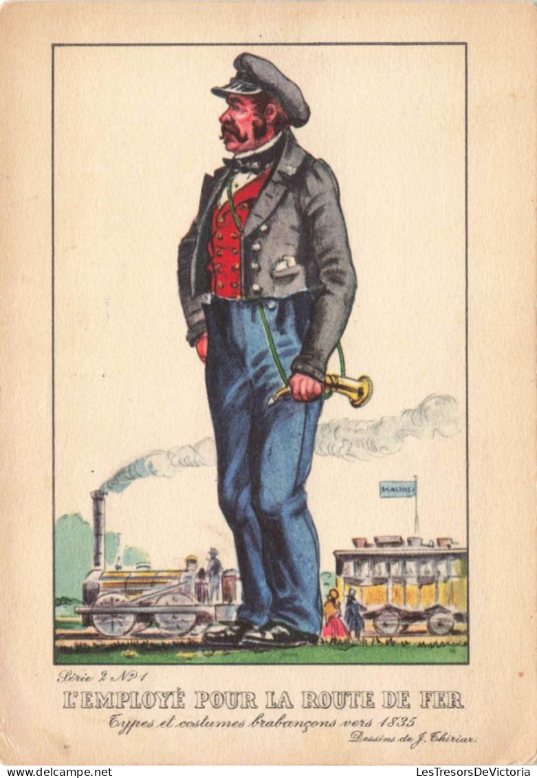 FANTAISIES - Hommes - L'employé Pour La Route De Fer - Colorisé - Carte Postale Ancienne - Männer