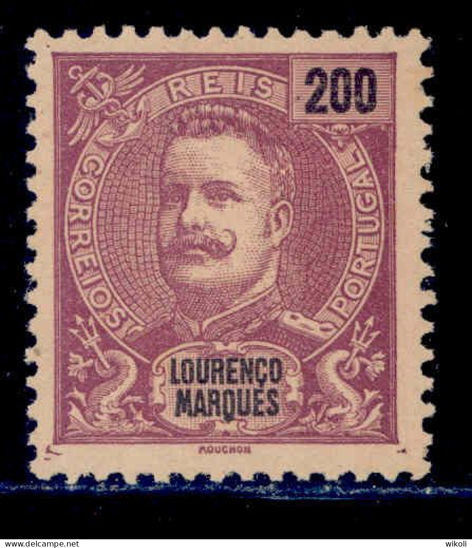 ! ! Lourenco Marques - 1898 D. Carlos 200 R - Af. 43 - No Gum - Lourenco Marques