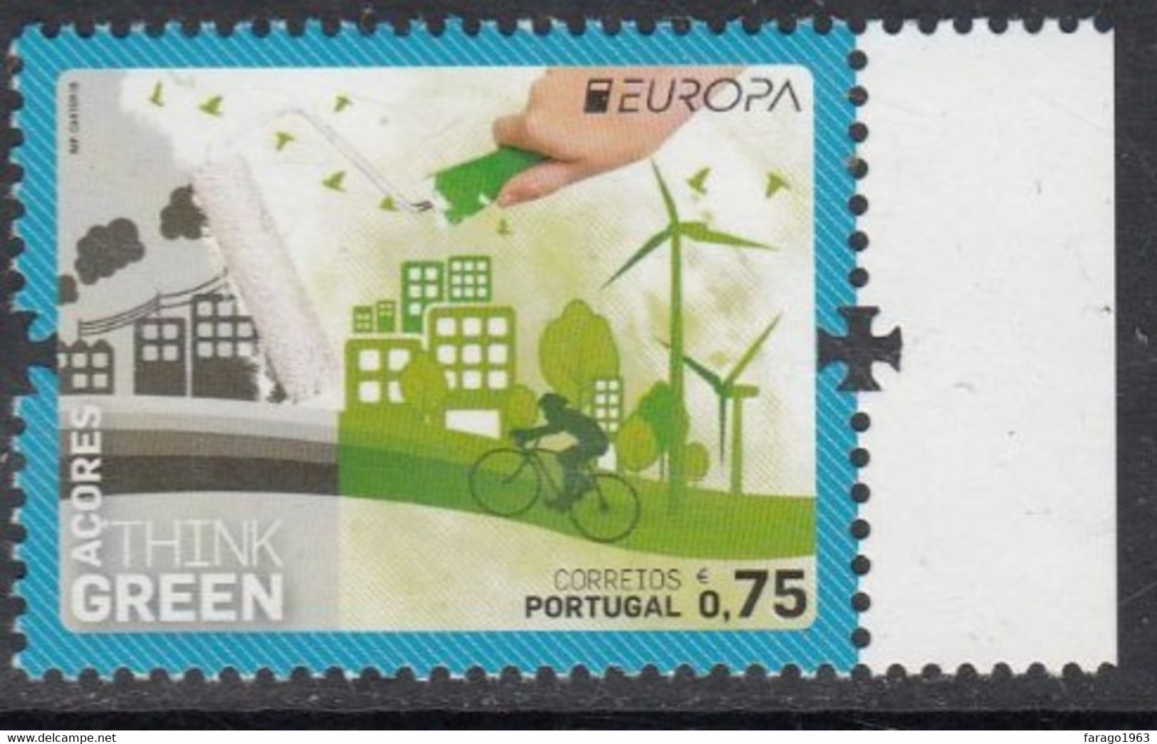 2016 Azores Acores Think Green Environment Complete Set Of 1 MNH @ BELOW FACE VALUE - 2016