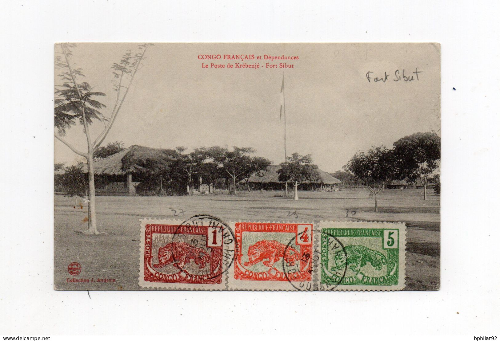 !!! CPA ET TIMBRES DU CONGO, CACHET DE FORT SIBUT - OUBANGUI DE 1909 - Brieven En Documenten