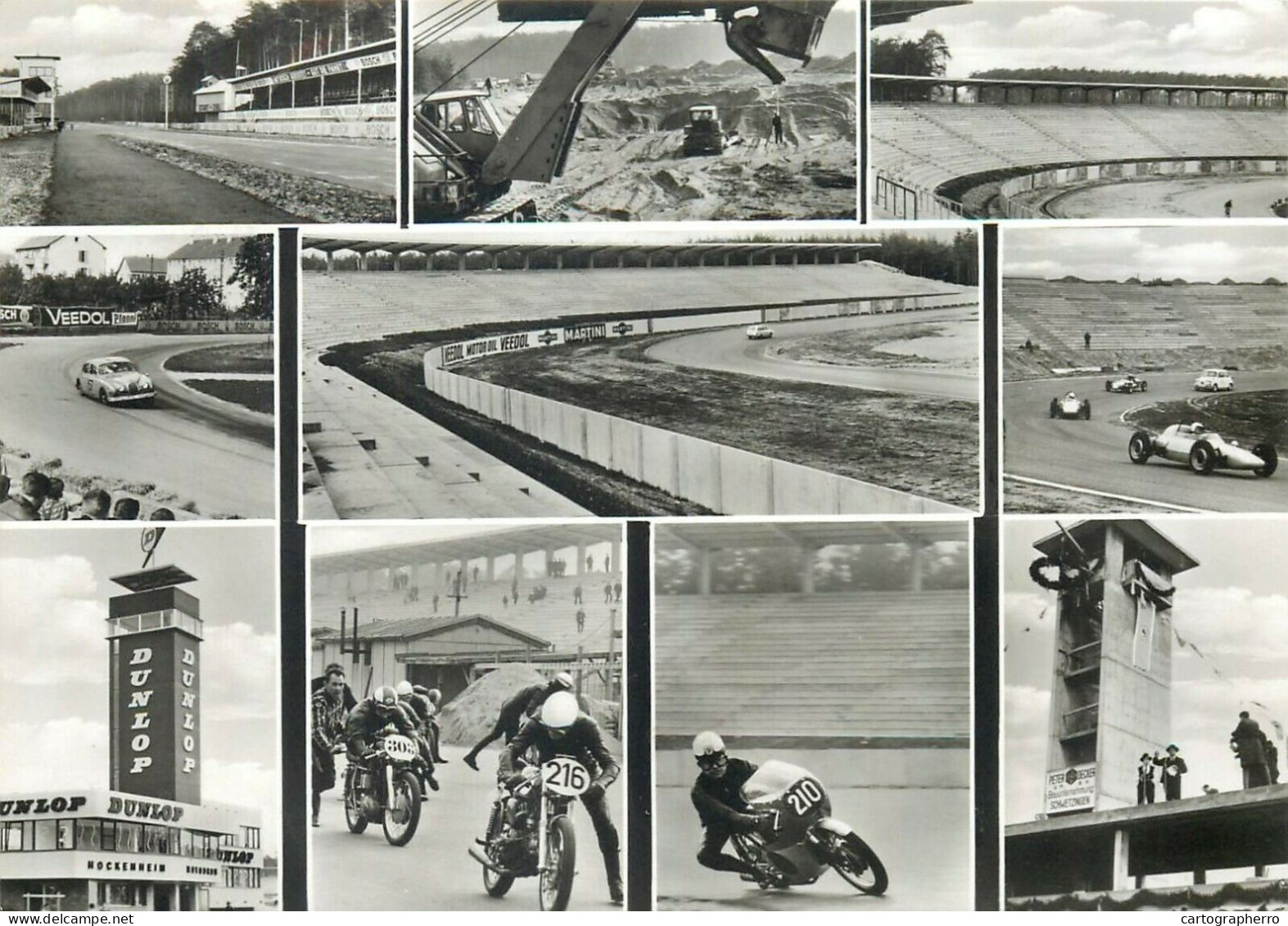 Motodrom Hockenheim / Baden Germany Postcard Motorcycle Speed Car Race Dunlop - Hockenheim