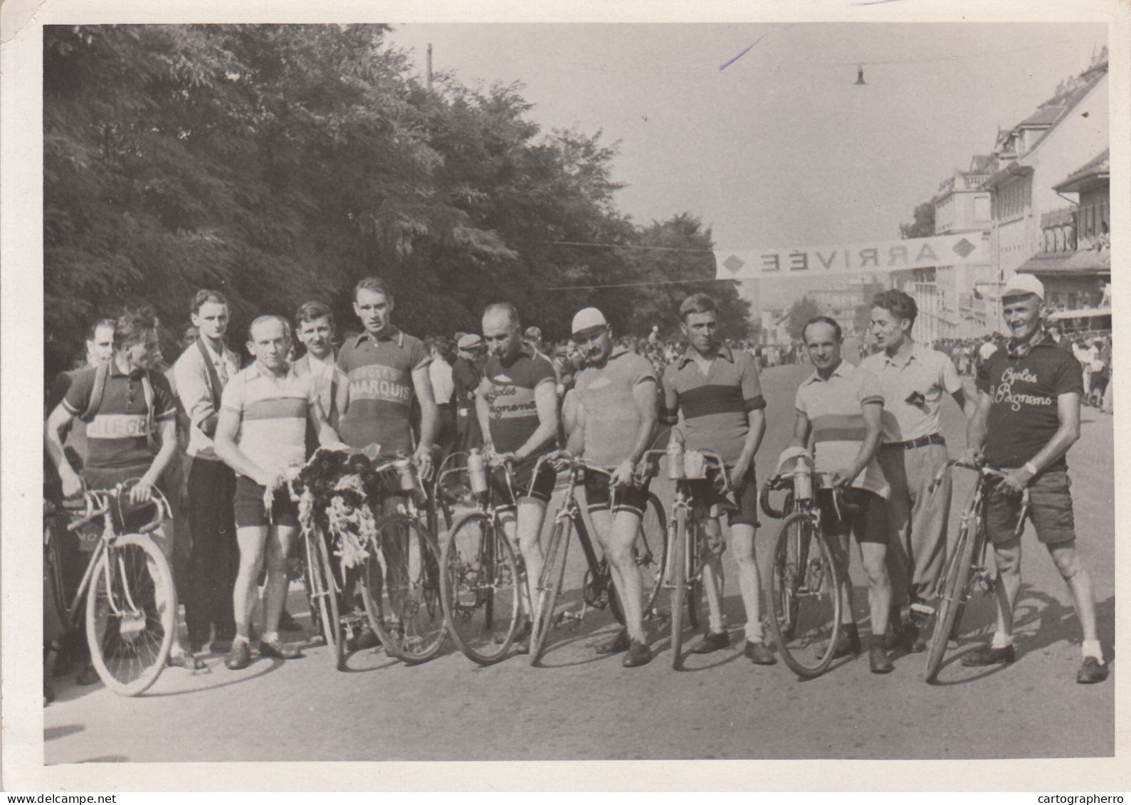 Swiss Cyclists Sport Event 1930s Real Photo Postcard - Port