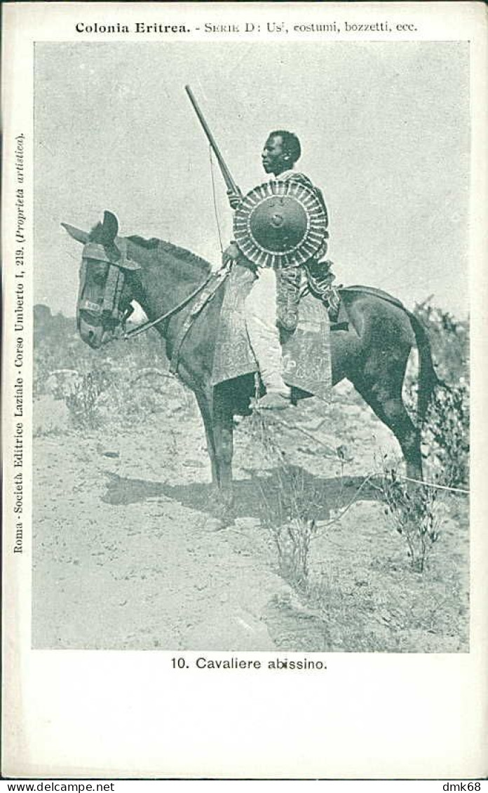 ERITREA - CAVALERE ABISSINO / ABYSSIAN KNIGHT / WARRIOR - 1900s  (12140) - Eritrea