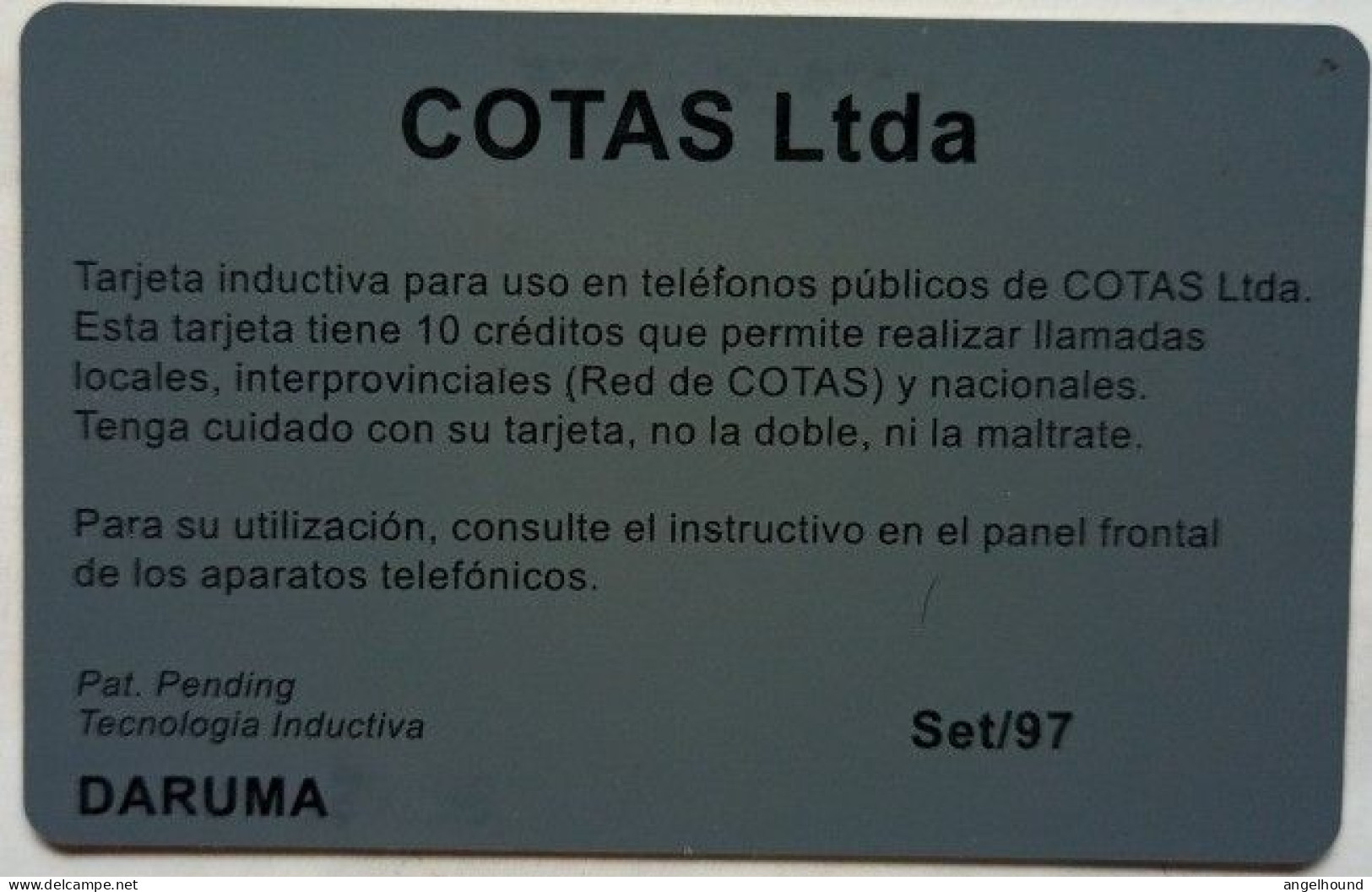 Bolivia Cotas 10 Unit - Tajibo ( September Issued ) - Bolivia