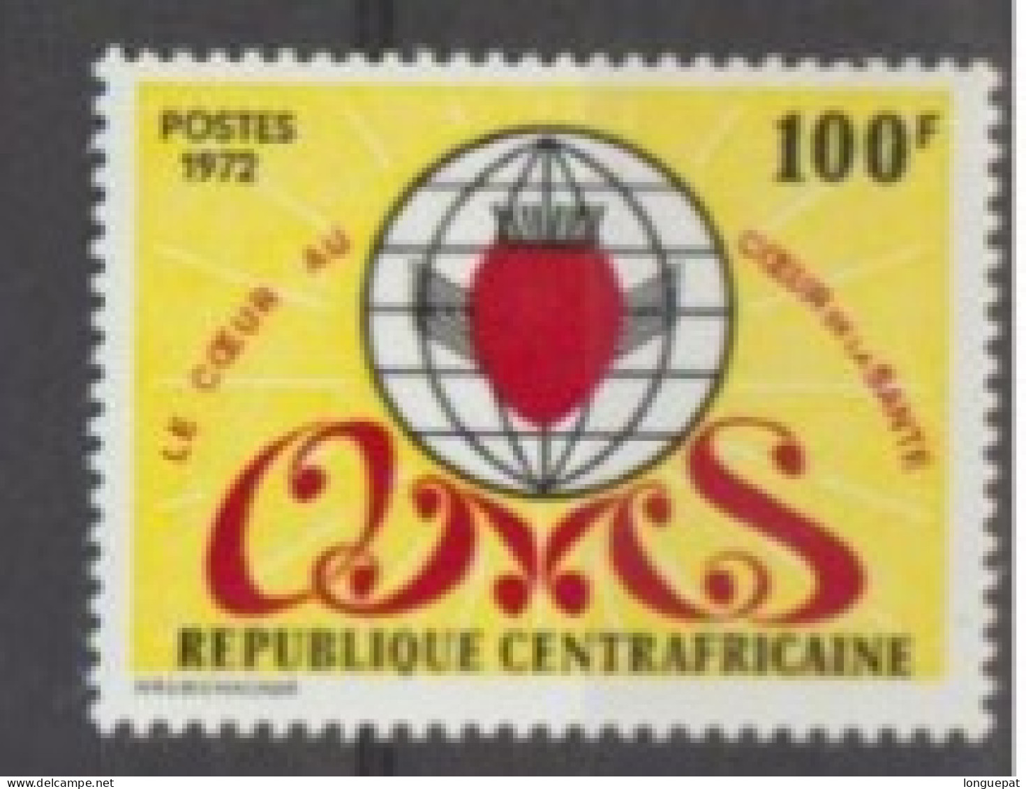 CENTRAFRIQUE  -  COEURS - Année Mondiale Du Coeur - O.M.S. (Organisation Mondiale De La Santé) - Médecine - Cardiologie - Centrafricaine (République)