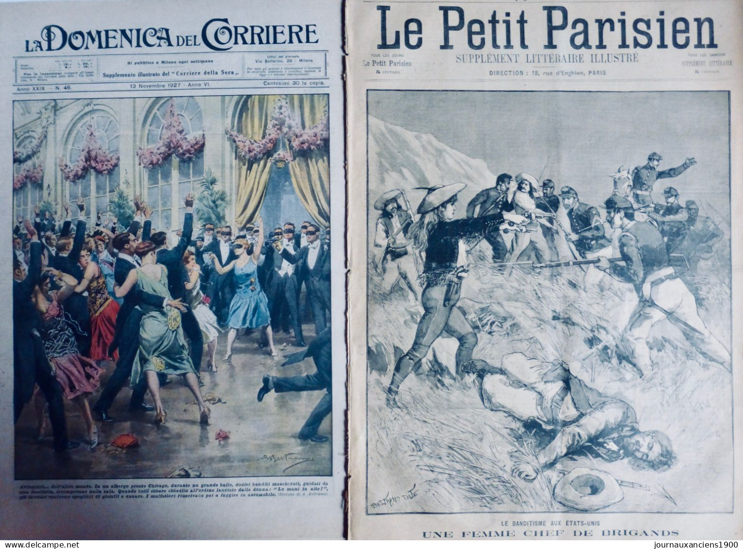 1891 1927 FEMME BANDIT CHICAGO  2 JOURNAUX ANCIENS - Non Classés