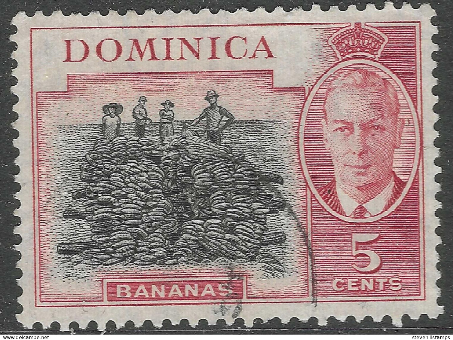 Dominica. 1951 KGVI. 5c Used. SG 125 - Dominica (...-1978)