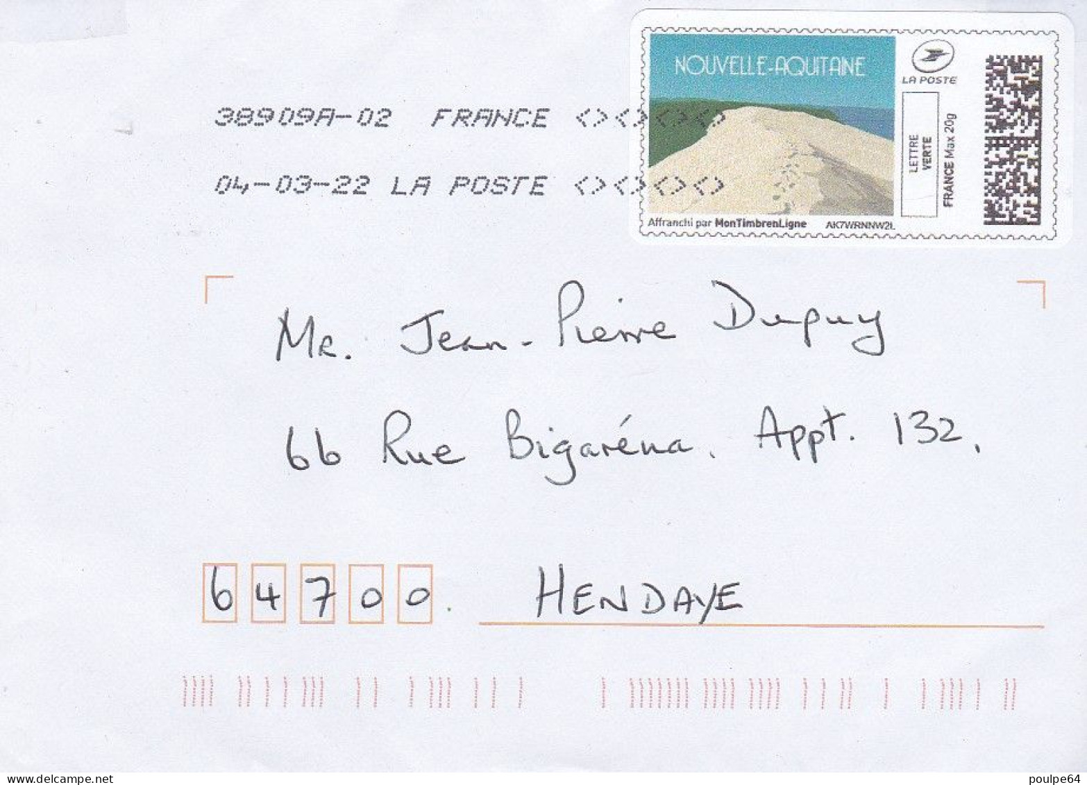 Vignette Sur Lettre " Dune Du Pilat " -  " Timbre Imprimé " - Druckbare Briefmarken (Montimbrenligne)