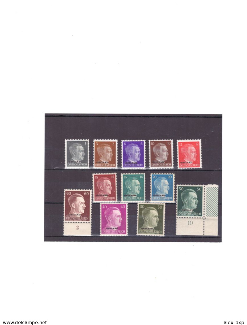 Russia (USSR) > German Occupation 1941-43 > O/printed 12 MNH Stamps - 1941-43 Deutsche Besatzung