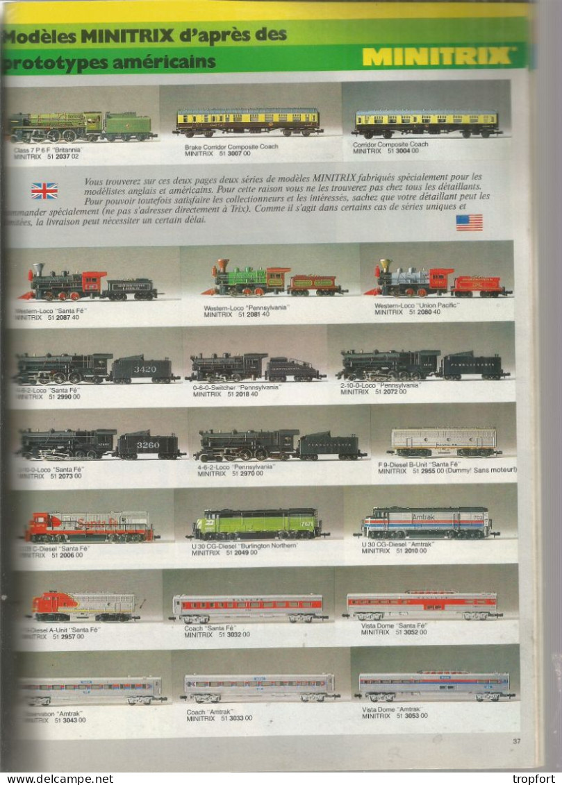 CATALOGUE MINITRIX   Train électrique Jouet Accessoires  90 Pages  1983 1984 - Modélisme