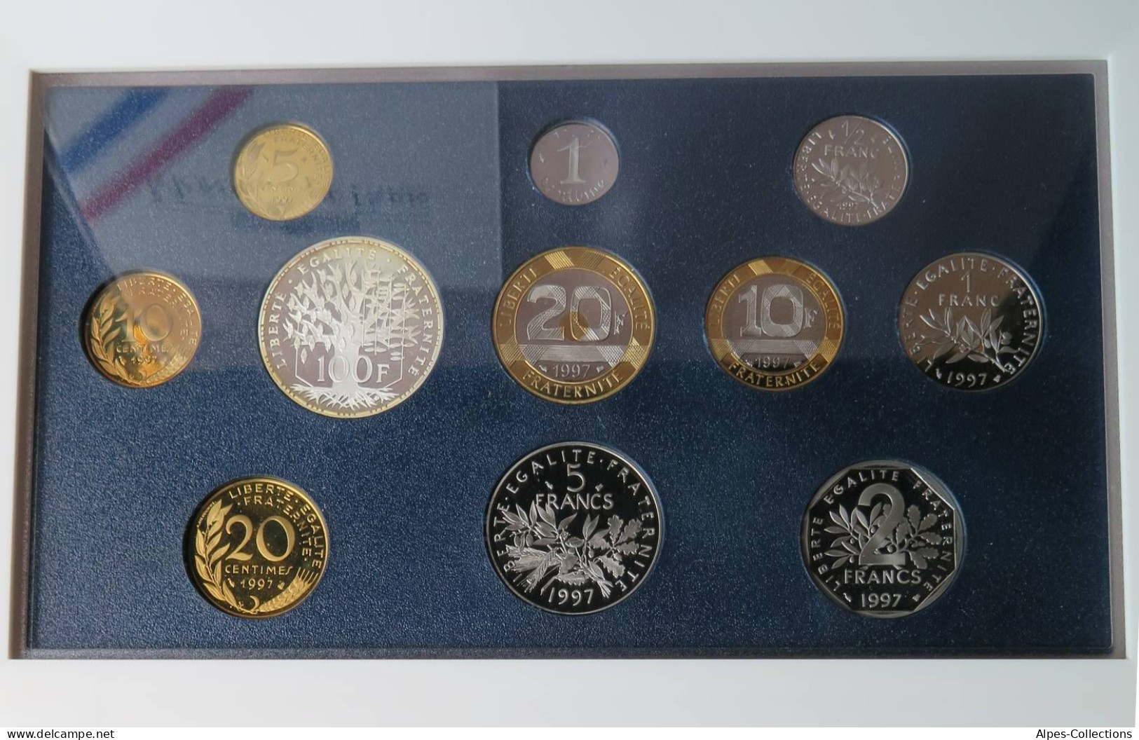 F5100.10 - COFFRET BE - 1997 - 1 Centime à 100 Francs - 5 Centimes 3 Plis - RARE - BU, BE & Münzkassetten