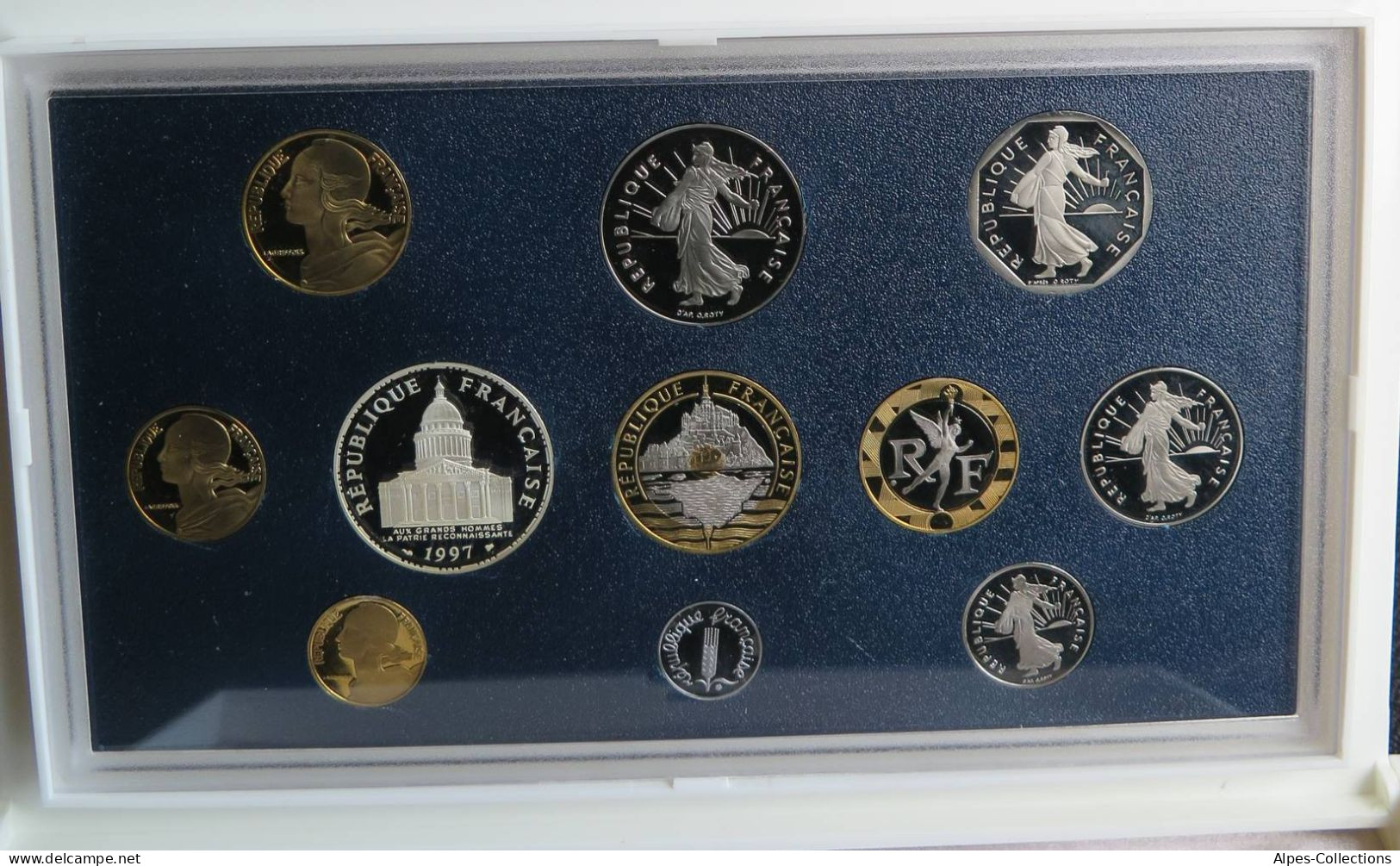 F5100.10 - COFFRET BE - 1997 - 1 Centime à 100 Francs - 5 Centimes 3 Plis - RARE - BU, Proofs & Presentation Cases