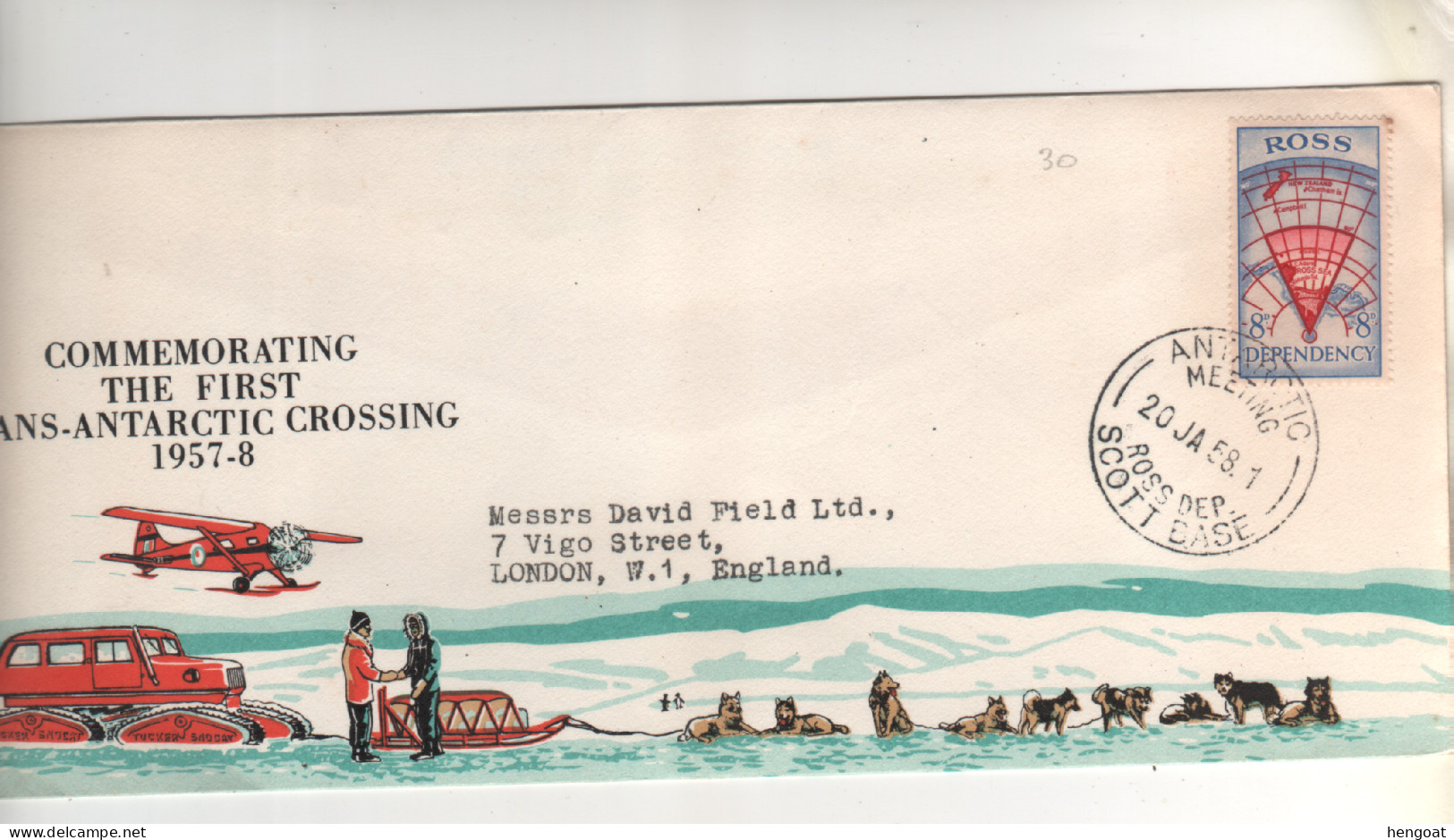 Timbre, Stamp Sur Lettre , Cover , Mail Du20/01/1958 , First Trans Antarctic Crossing , Enveloppe Complète - Trinidad & Tobago (1962-...)