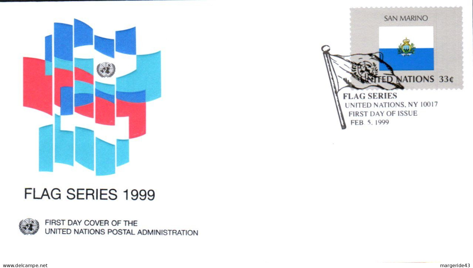 NATIONS UNIES FDC 1999 SERIE DRAPEAUX - Covers & Documents