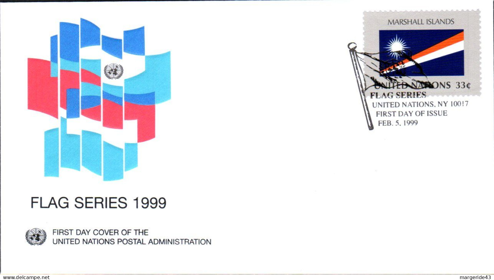 NATIONS UNIES FDC 1999 SERIE DRAPEAUX - Covers & Documents